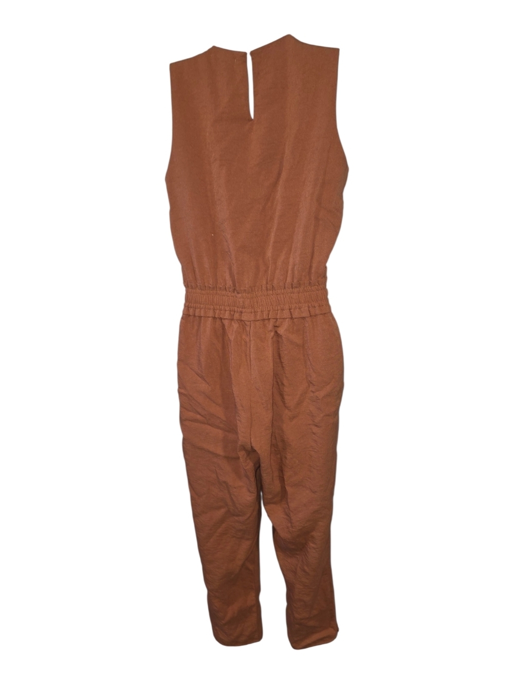 Stevie Hender Terracotta Casual Button-Front Sleeveless Jumpsuit Small - Picture 3 of 3